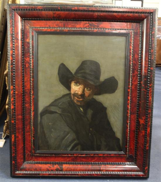After Franz Hals (1580-1666) The Coal Heaver 25.5 x 19in., in an ornate red tortoiseshell and ebony frame